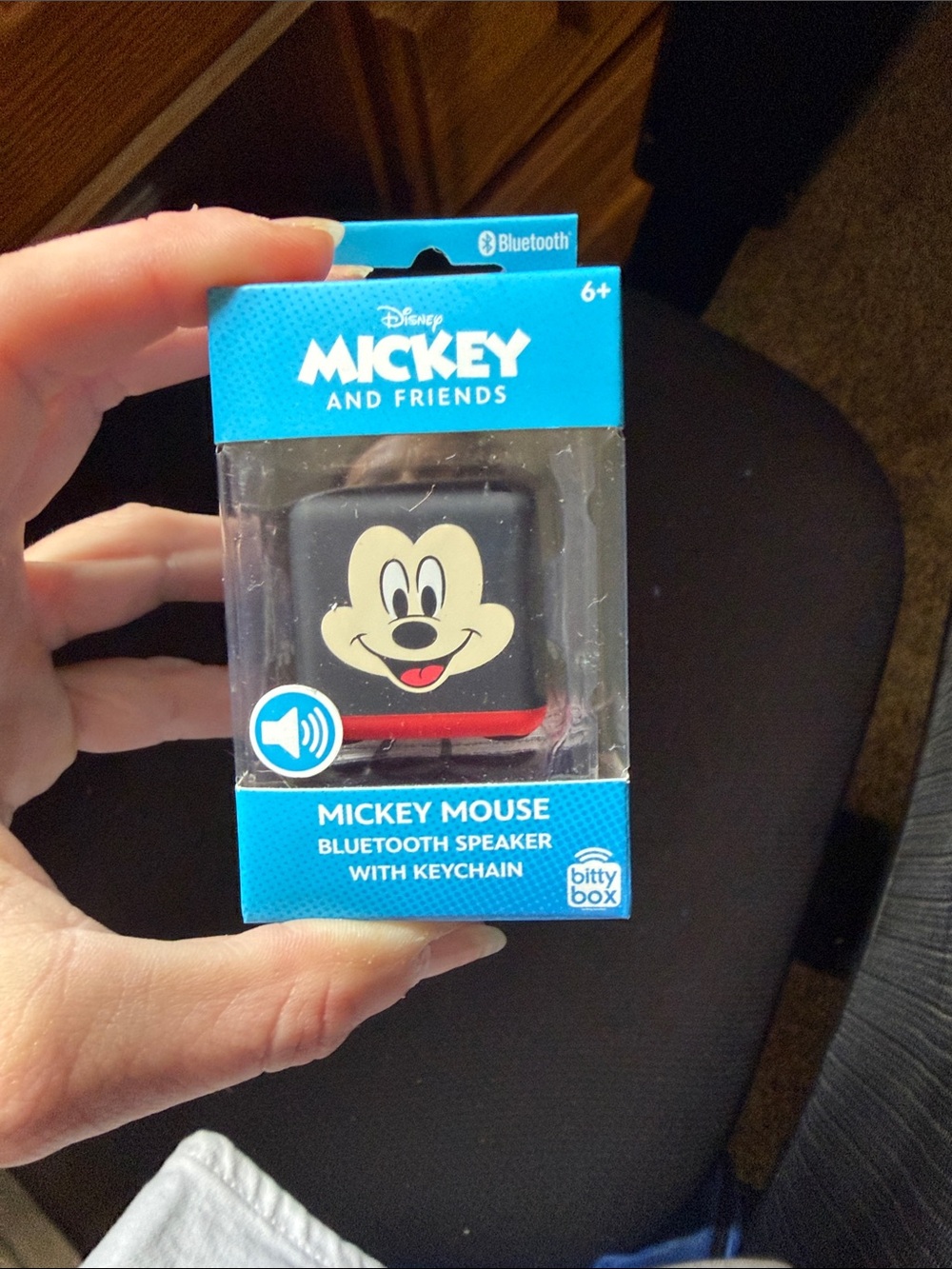 Disney Mickey Mouse Mini Bluetooth Speaker Keychain - Black & Red